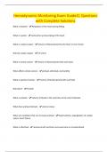 Hemodynamic Monitoring Exam Guide2| Questions with Complete Solutions