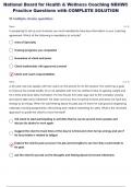  Health & Wellness Coaching Exam Test Prep Practice Questions with COMPLETE SOLUTION