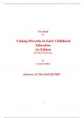 Test Bank for Valuing Diversity in Early Childhood Education 1st Edition (Global Edition) By Lissanna Follari (All Chapters, 100% Original Verified, A+ Grade)