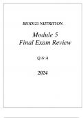 BIOD121 ESSENTIALS IN NUTRITION MODULE 5 FINAL EXAM REVIEW Q & A 2024.