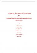 Instructor Manual with Test Bank for Teaching Science Through Inquiry-Based Instruction 13th Edition By Terry Contant, Joel Bass, Anne Tweed, Arthur Carin (All Chapters, 100% Original Verified, A+ Grade)