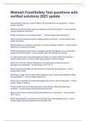 Walmart Food/Safety Test Questions And Answers Real Quiz 2023 What symptom requires a food handler to be excluded from the operation? Jaundice What should staff do when receiving a delivery of food and supplies? visually inspect all food items Single use 