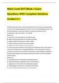 West Coast EMT Block 2 Exam Questions With Complete Solutions Graded A++