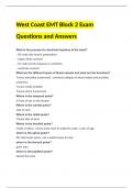 West Coast EMT Block 2 Exam Questions and Answers