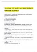 West Coast EMT block 4 quiz QUESTIONS WITH COMPLETE SOLUTIONS