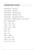 NURSING MATH EXAM 1 with complete solution