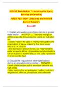 IB SEHS Test (Option D: Nutrition for Sport,  Exercise and Health) Actual Real Exam Questions And Revised  Correct Answers Passed!!