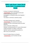 SERV safe Exam Latest Study Guide 2024 | Complete Exam Guide 