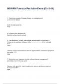 MDARD Forestry Pesticide Exam (Ch 6-10)  With complete solution