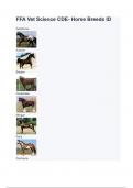 FFA Vet Science CDE- Horse Breeds ID With complete solution