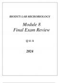 BIOD171 ESSENTIALS IN MICROBIOLOGY LAB MODULE 8 BIOCHEMICAL ASSAYS FINAL EXAM