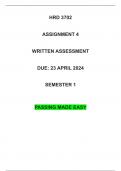 HRD3702 Assignment 4 Semester 2 2024 ANSWERS