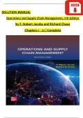 TEST BANK & SOLUTION MANUAL For Operations and Supply Chain Management, 17th Edition by F. Robert Jacobs, Verified Chapters 1 - 22, Complete Newest Version