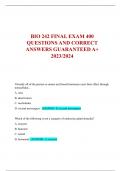 BIO 242 FINAL EXAM 400  QUESTIONS AND CORRECT  ANSWERS GUARANTEED A+  2023/2024