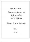 (WGU C803) HLTH 3315 DATA ANALYTICS & INFORMATION GOVERNANCE FINAL EXAM