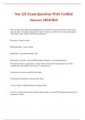 Nur 221 Exam Questions With Verified Answers 2024/2025