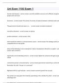 Unt Econ 1100 Exam 1  Questions and answers latest update 