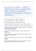 Nur 210 Exam 1 (Galen) LATEST  2023-2024 ACTUAL QUESTIONS  AND CORRECT ANSWERS  (VERIFIED ANSWERS) |ALREADY  GRADED A+