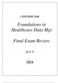 (WGU C810) HIM 2104 FOUNDATIONS IN HEALTHCARE DATA MANAGEMENT FINAL EXAM