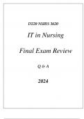 (WGU D220) NURS 3620 IT IN NURSING FINAL EXAM REVIEW Q & A 2024