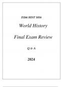 (WGU D266) HIST 1016 WORLD HISTORY FINAL EXAM REVIEW Q & A 2024.