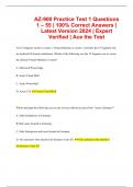 AZ-900 Practice Test 1 Questions 1 – 55 | 100% Correct Answers | Latest Version 2024 | Expert Verified | Ace the Test