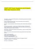   CSEP CEP Exam Questions and Answers With Real Solutions 2024