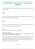 NR 328 Unit 9 - Nursing Care- Alterations in Mobility  (Latest 2024 / 2025) Questions and Answers (Verified Answers)