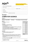 2023 AQA A-level COMPUTER SCIENCE 7517/2 Paper 2 Question Paper & Mark scheme (Merged) June 2023 [VERIFIED]