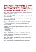 PharPharmacology Module #1,#2 & #3 Exam  Review, Pharmacology Module 3, Adv  Pharm 5334 UTA Exam 1 2024 Questions  and Correct Answers Rated A+macology Module #1,#2 & #3 Exam  Review, Pharmacology Module 3, Adv  Pharm 5334 UTA Exam 1 2024 Questions  and C