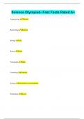 Science Olympiad- Fast Facts Rated A+