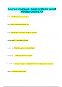 Science Olympiad- Solar Systems Latest  Version Graded A+