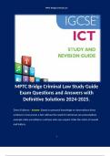 MPTC Bridge Criminal Law Study Guide Exam Questions and Answers with Definitive Solutions 2024-2025. Terms like: Direct Evidence - Answer: Based on personal knowledge or observations direct evidence is true proves a fact without the need for inferences ar