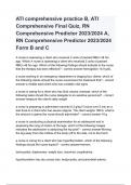 ATI comprehensive practice B, ATI Comprehensive Final Quiz, RN Comprehensive Predictor 2023_2024 A,