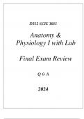 (WGU D312) SCIE 1011 ANATOMY & PHYSIOLOGY I WITH LAB FINAL EXAM REVIEW Q & A 2024