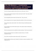 CPA FAR Module 4 - Investments, Business Combinations, and Goodwill Questions with Complete Answers