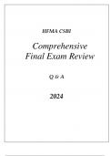 HFMA CSBI COMPREHENSIVE EXAM REVIEW Q & A 2024