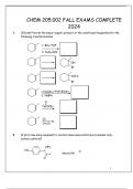 CHEM 205.002 FALL EXAMS COMPLETE 2024 PRAC QNS.