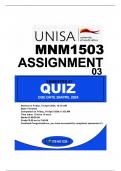 MNM1503 ASSIGNMENT 03 QUIZ DUE 29APRIL 2024