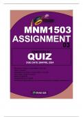 MNM1503 ASSIGNMENT 03 QUIZ DUE 29APRIL 2024