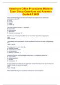 Veterinary Office Procedures Midterm Exam Study Questions and Answers Graded A 2024