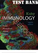 Test Bank  for Kuby Immunology, 8th Edition by Jenni Punt, Sharon Stranford, Patricia Jones and Judy Owen. ISBN-10: 1464189781||All Chapters 1-20||Complete Guide A+