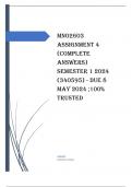 MNO2603 Assignment 4 (COMPLETE ANSWERS) Semester 1 2024 (340595) - DUE 8 May 2024 ;100% TRUSTED workings, explanations and solutions