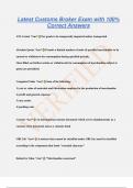 Latest Customs Broker Exam with 100%  Correct Answers