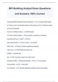 BPI Building Analyst Exam Questions and Answers 100% Correct