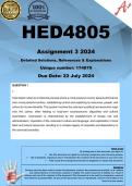 HED4805 Assignment 3 (COMPLETE ANSWERS) 2024 (174079) - DUE 22 July 2024