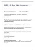 NURS 210: Older Adult Assessment questions with answers graded A+