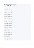 Multiplying Integers with complete solution