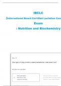 IBCLC  (International Board Certified Lactation Consultant)  Exam : Nutrition and Biochemistry