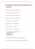 Fire Inspector II General Short Questions and  Answers